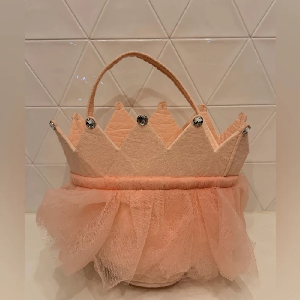 Pottery Barn‎ Kids Princess Crown Basket Pink Tulle Easter Dress Up
